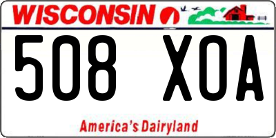 WI license plate 508XOA