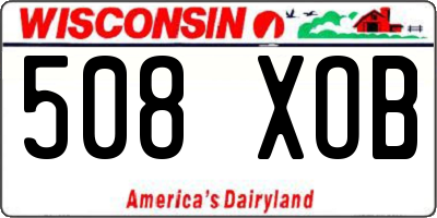 WI license plate 508XOB