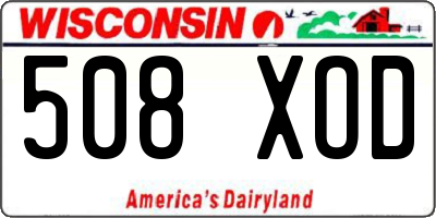 WI license plate 508XOD