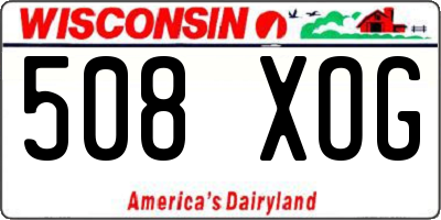 WI license plate 508XOG