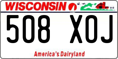 WI license plate 508XOJ