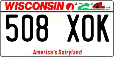 WI license plate 508XOK