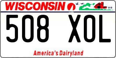 WI license plate 508XOL