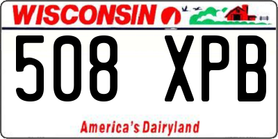 WI license plate 508XPB