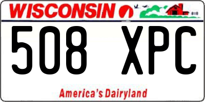 WI license plate 508XPC