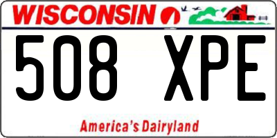 WI license plate 508XPE