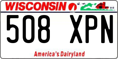 WI license plate 508XPN