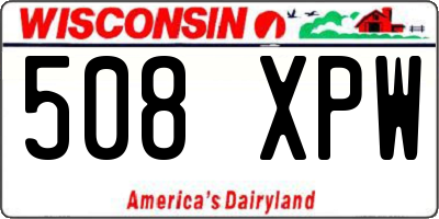 WI license plate 508XPW