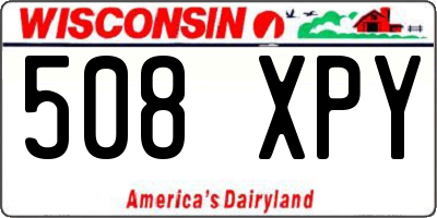WI license plate 508XPY