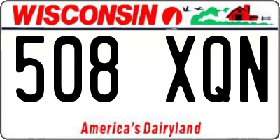 WI license plate 508XQN
