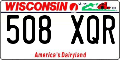 WI license plate 508XQR