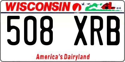 WI license plate 508XRB