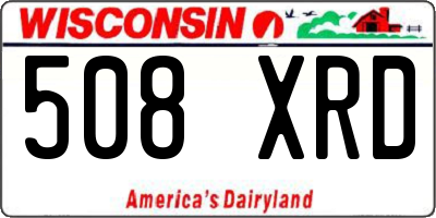 WI license plate 508XRD