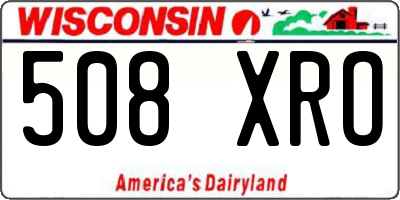 WI license plate 508XRO