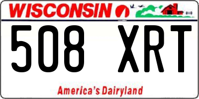 WI license plate 508XRT