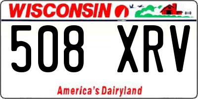 WI license plate 508XRV