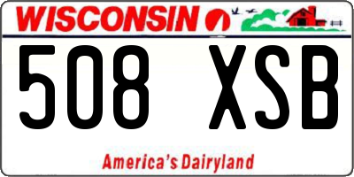 WI license plate 508XSB