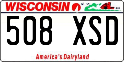 WI license plate 508XSD