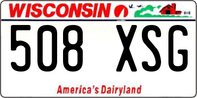 WI license plate 508XSG