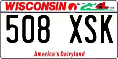 WI license plate 508XSK