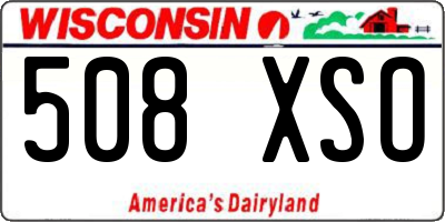 WI license plate 508XSO
