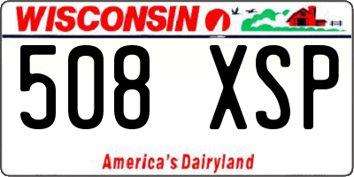 WI license plate 508XSP