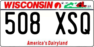 WI license plate 508XSQ