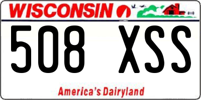 WI license plate 508XSS