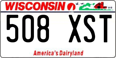WI license plate 508XST