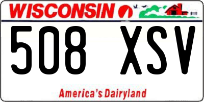 WI license plate 508XSV