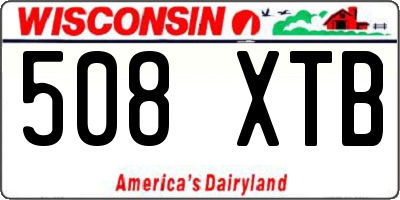 WI license plate 508XTB