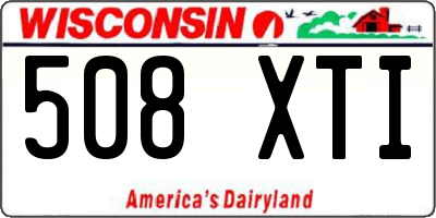 WI license plate 508XTI