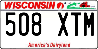 WI license plate 508XTM