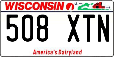 WI license plate 508XTN