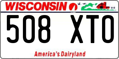WI license plate 508XTO