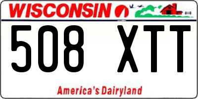 WI license plate 508XTT
