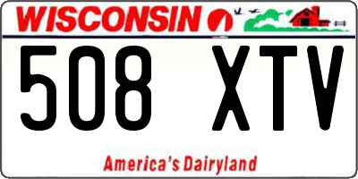 WI license plate 508XTV