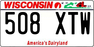 WI license plate 508XTW