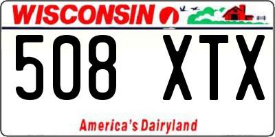 WI license plate 508XTX