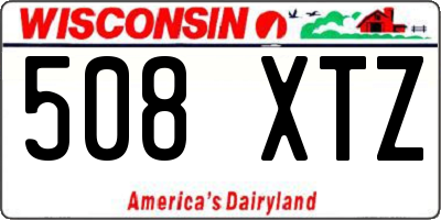WI license plate 508XTZ