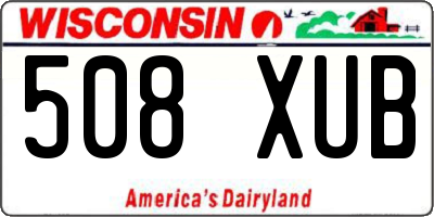 WI license plate 508XUB