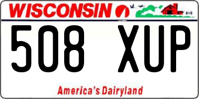 WI license plate 508XUP