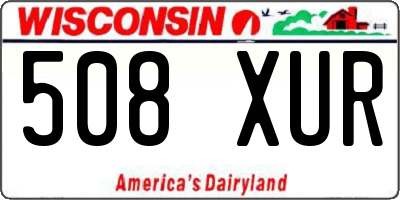 WI license plate 508XUR