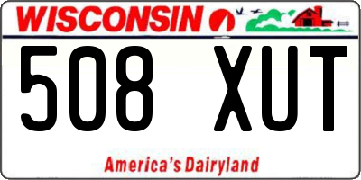 WI license plate 508XUT