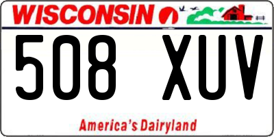 WI license plate 508XUV
