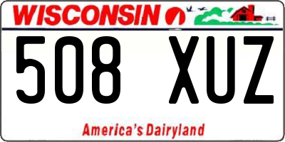 WI license plate 508XUZ