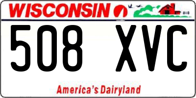 WI license plate 508XVC