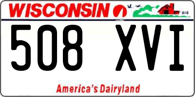 WI license plate 508XVI