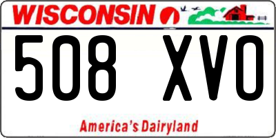 WI license plate 508XVO