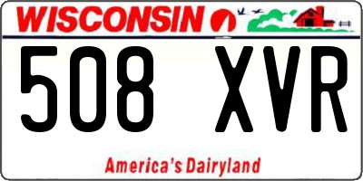 WI license plate 508XVR